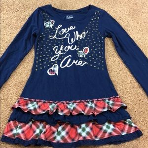 🔥 🔥 Justice Navy Blue Long Ruffled Shirt 🔥 🔥